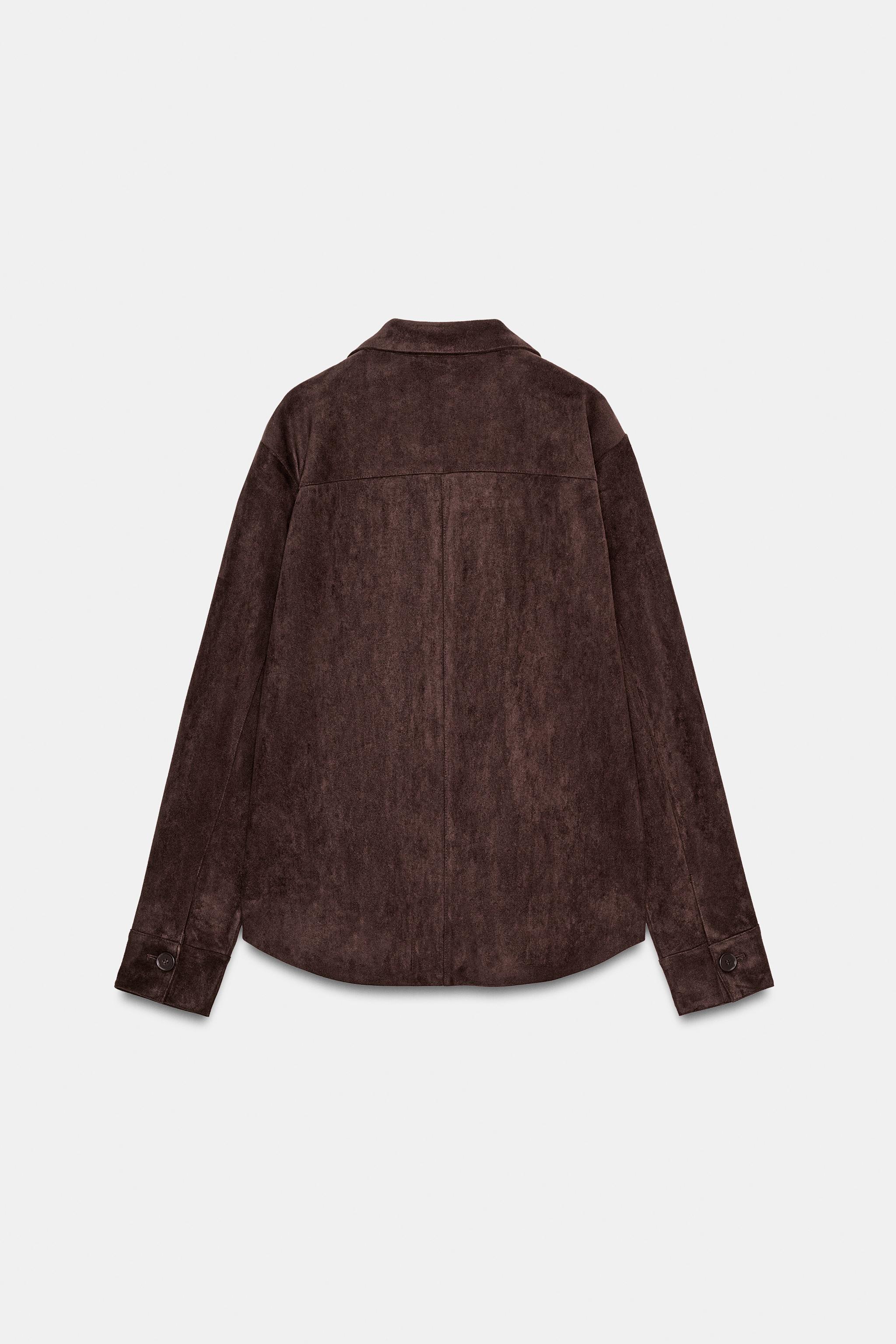 FAUX SUEDE OVERSHIRT